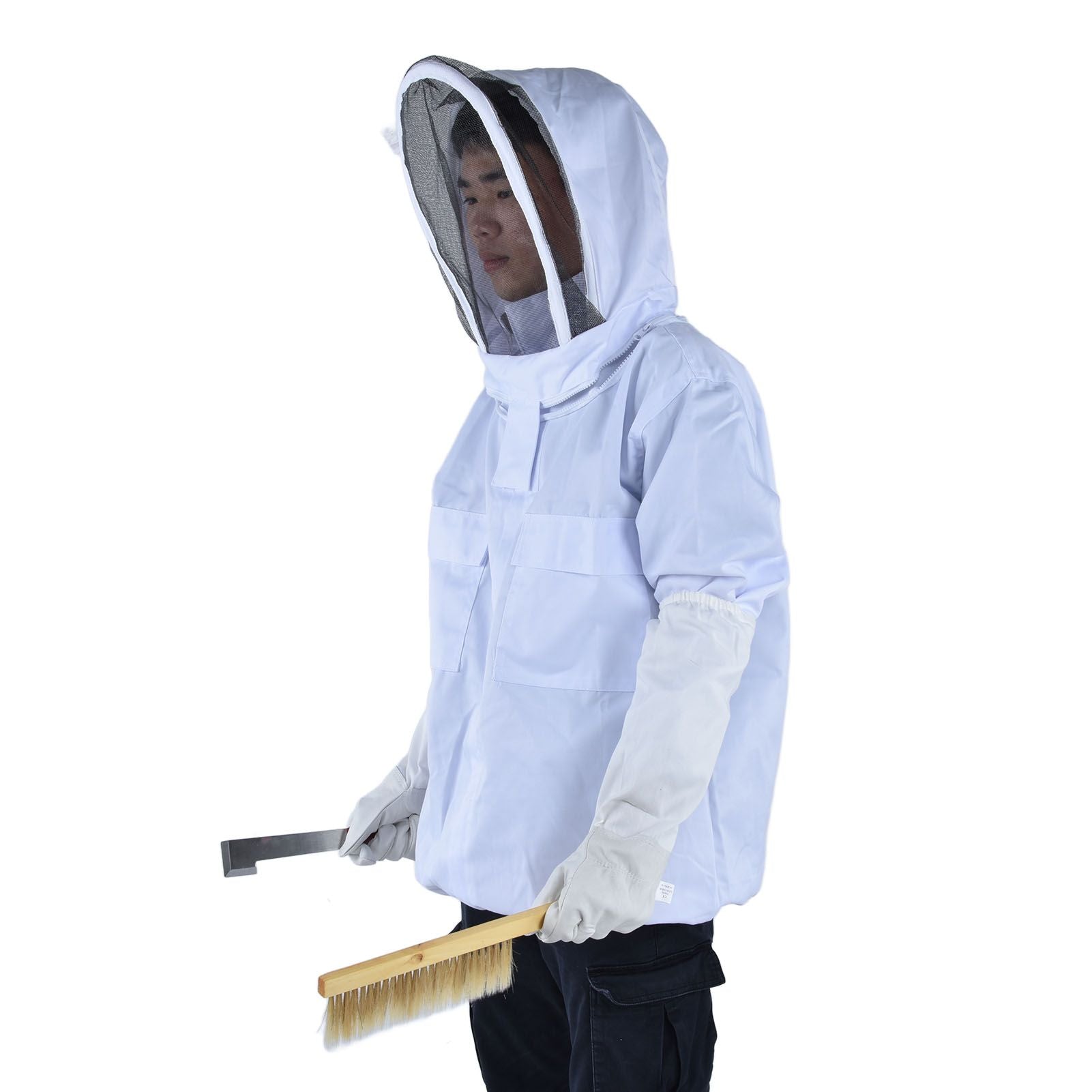 Beekeeping Suit Set Protective Ventilated Beekeeping Jacket Gloves Scraper Bee Brush Tools Kit V1294-YM0523-3111210391311