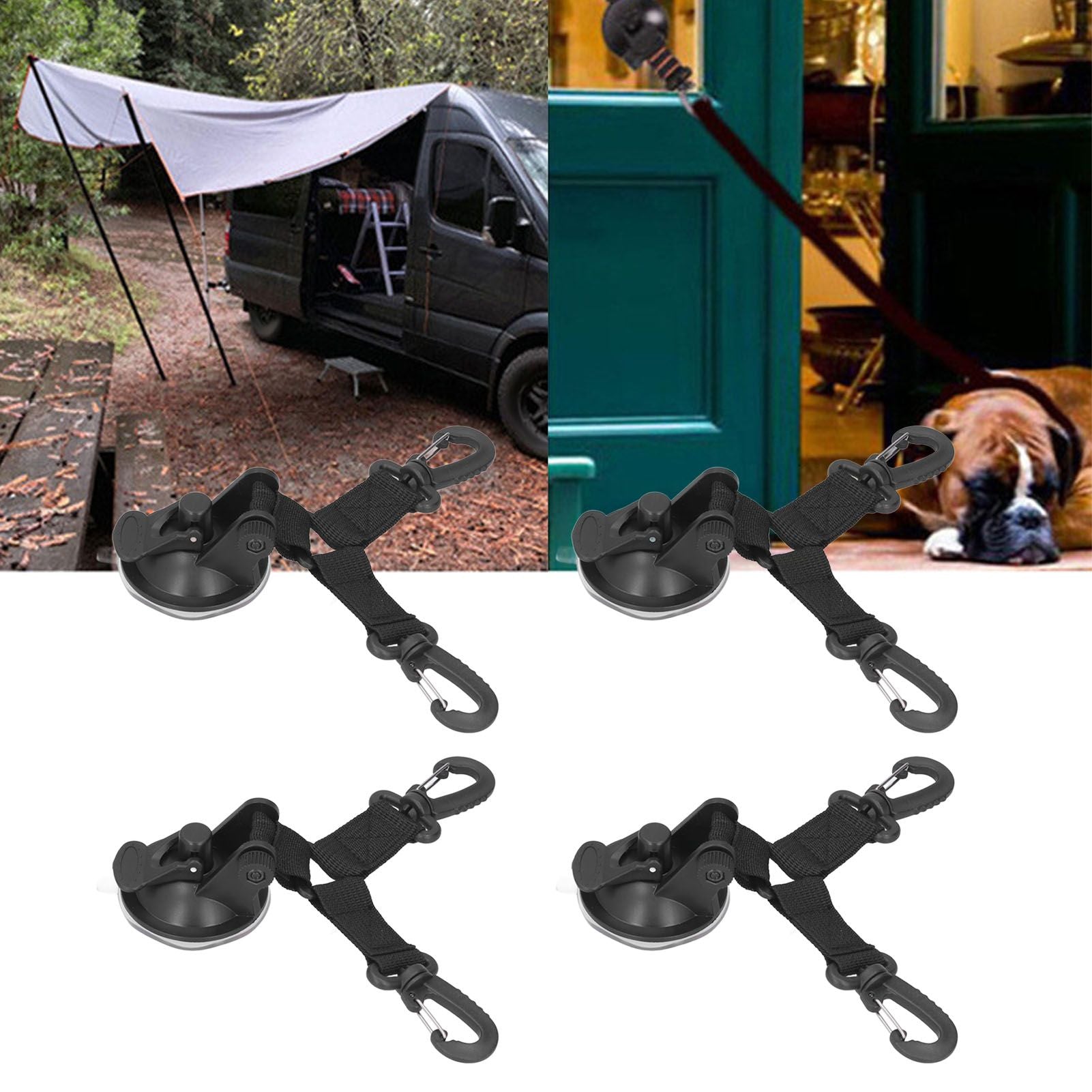 4PCS Suction Cup Anchor Multipurpose Heavy Duty Camping Tent Suction Cup Outdoor Double Head Securing Hook V1294-YM0523-3111210391611