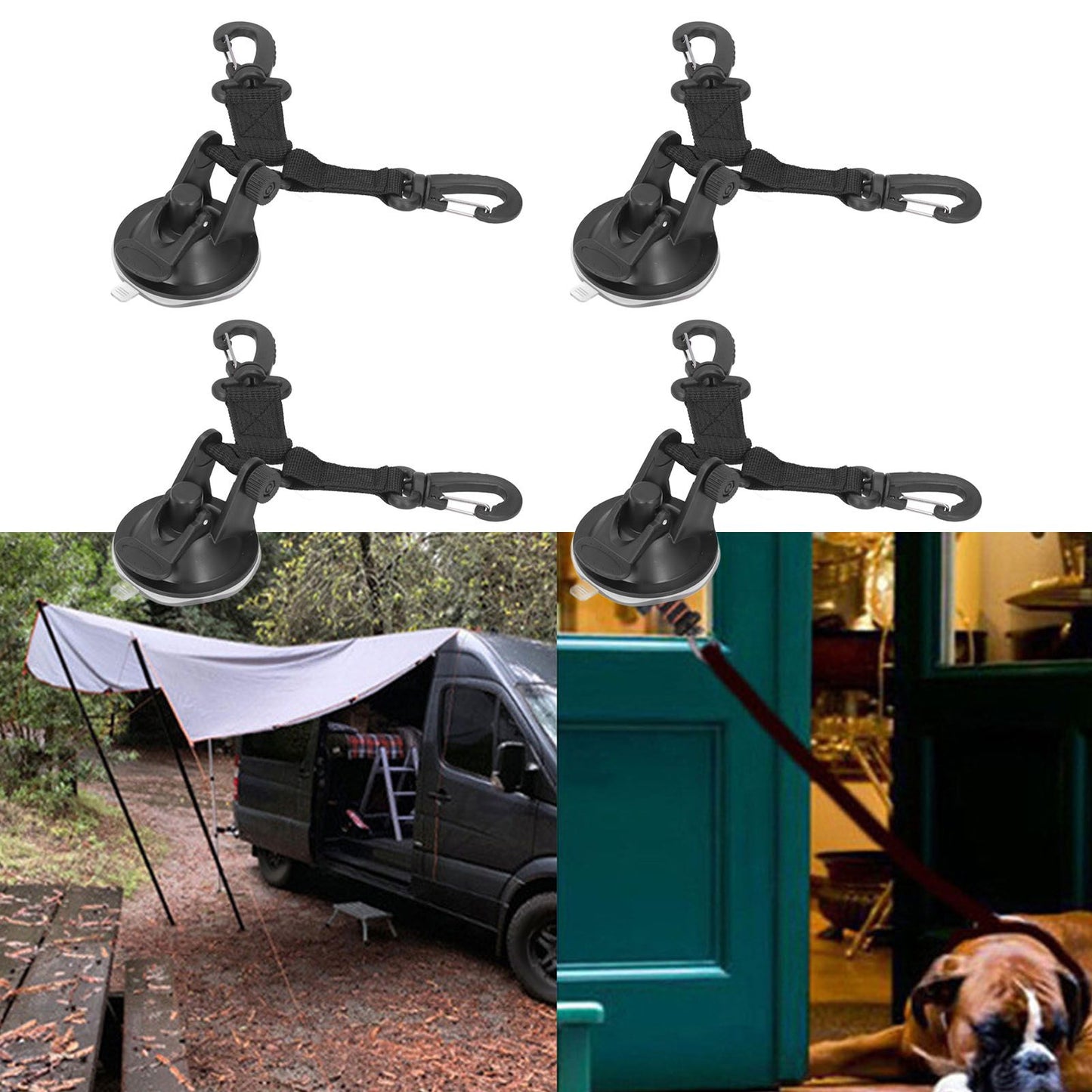 4PCS Suction Cup Anchor Multipurpose Heavy Duty Camping Tent Suction Cup Outdoor Double Head Securing Hook V1294-YM0523-3111210391611
