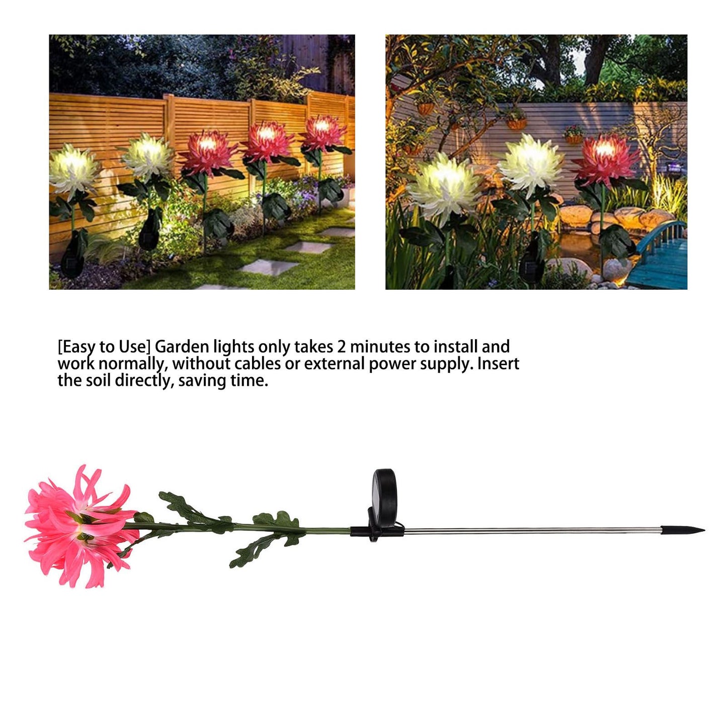 Solar Garden Decorations Automatic Charging Waterproof Durable LED Solar Decorative LightsRed V1294-YM0523-3111210392511