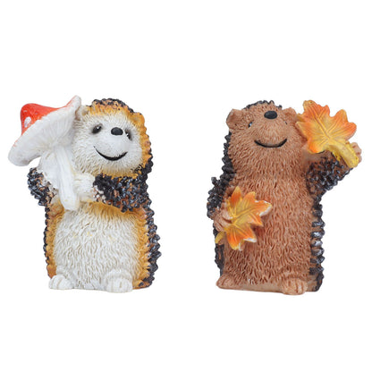 1 Pair Resin Hedgehog Ornament Micro Landscape Animal Decoration for Birthday Bedroom Study V1294-YM0523-3111210393811