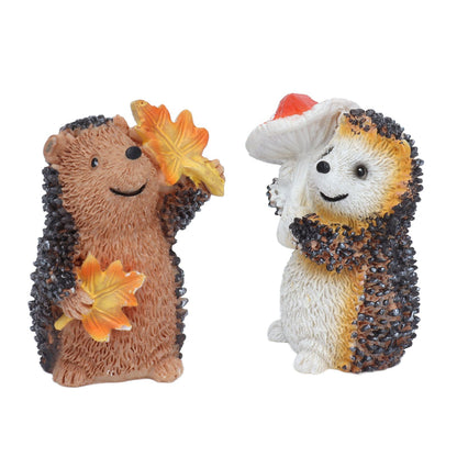 1 Pair Resin Hedgehog Ornament Micro Landscape Animal Decoration for Birthday Bedroom Study V1294-YM0523-3111210393811