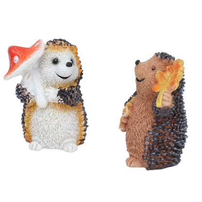 1 Pair Resin Hedgehog Ornament Micro Landscape Animal Decoration for Birthday Bedroom Study V1294-YM0523-3111210393811
