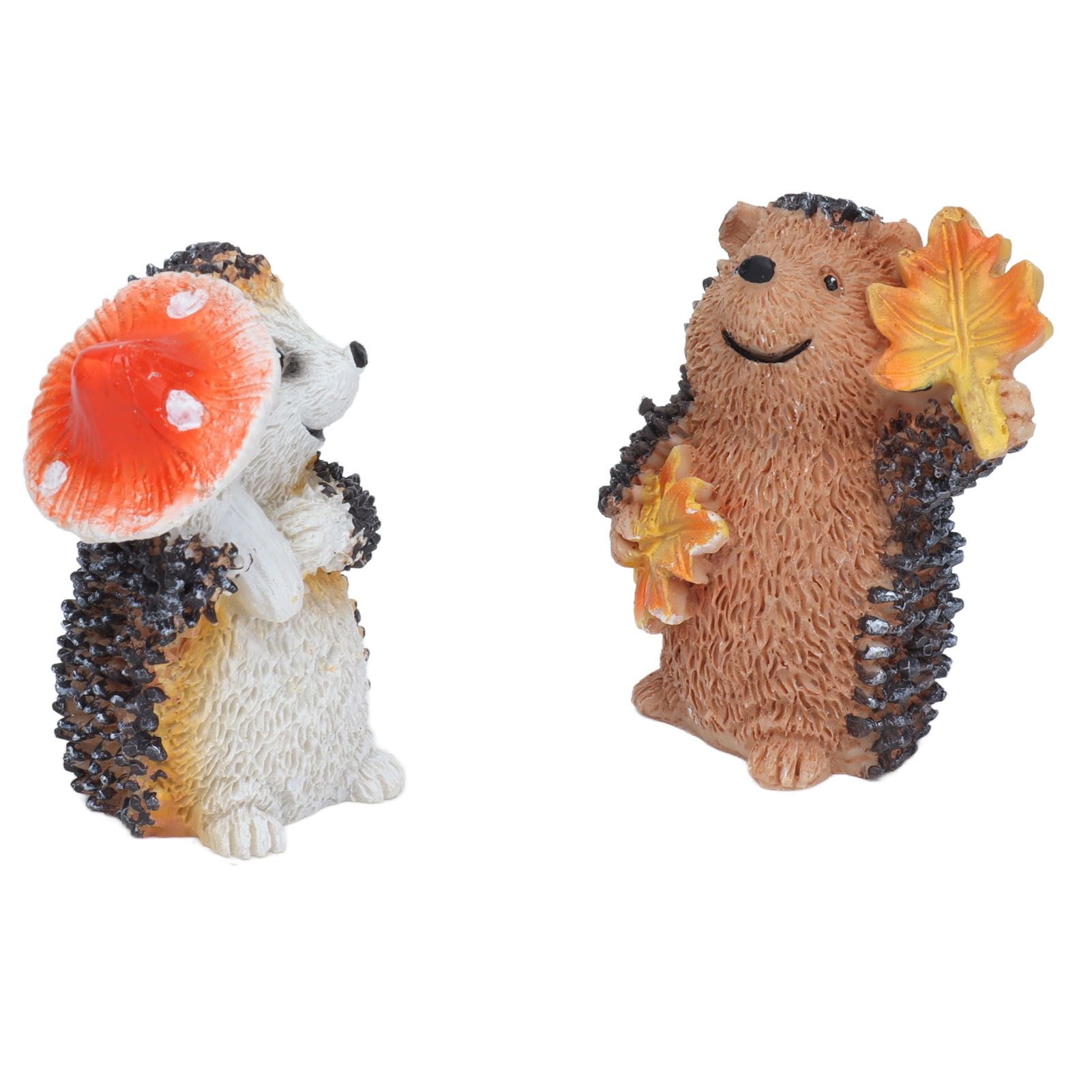 1 Pair Resin Hedgehog Ornament Micro Landscape Animal Decoration for Birthday Bedroom Study V1294-YM0523-3111210393811