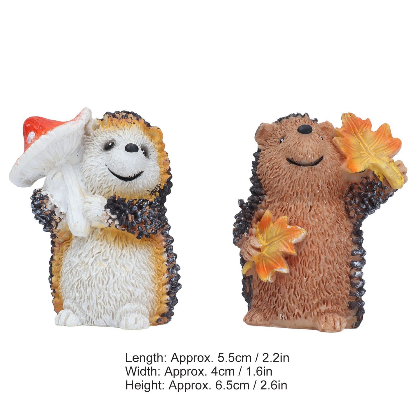 1 Pair Resin Hedgehog Ornament Micro Landscape Animal Decoration for Birthday Bedroom Study V1294-YM0523-3111210393811