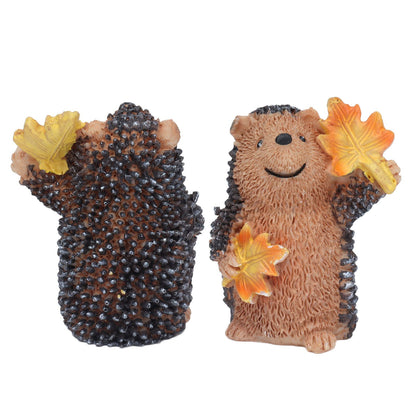 1 Pair Resin Hedgehog Ornament Micro Landscape Animal Decoration for Birthday Bedroom Study V1294-YM0523-3111210393811