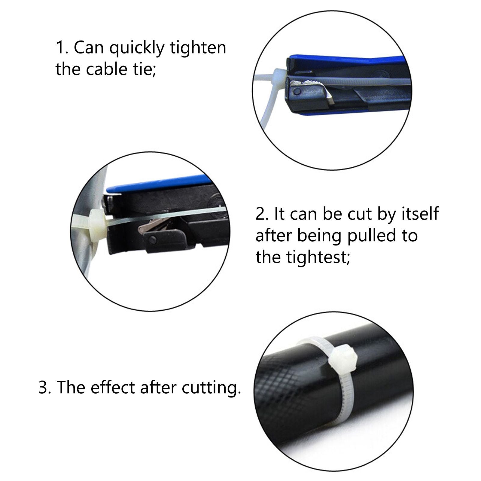 Cable Tie Gun Stainless Steel 2.2-4.8mm Auto Nylon Cutting Fastening Tool HS-600A V1294-YM0523-3111210394311