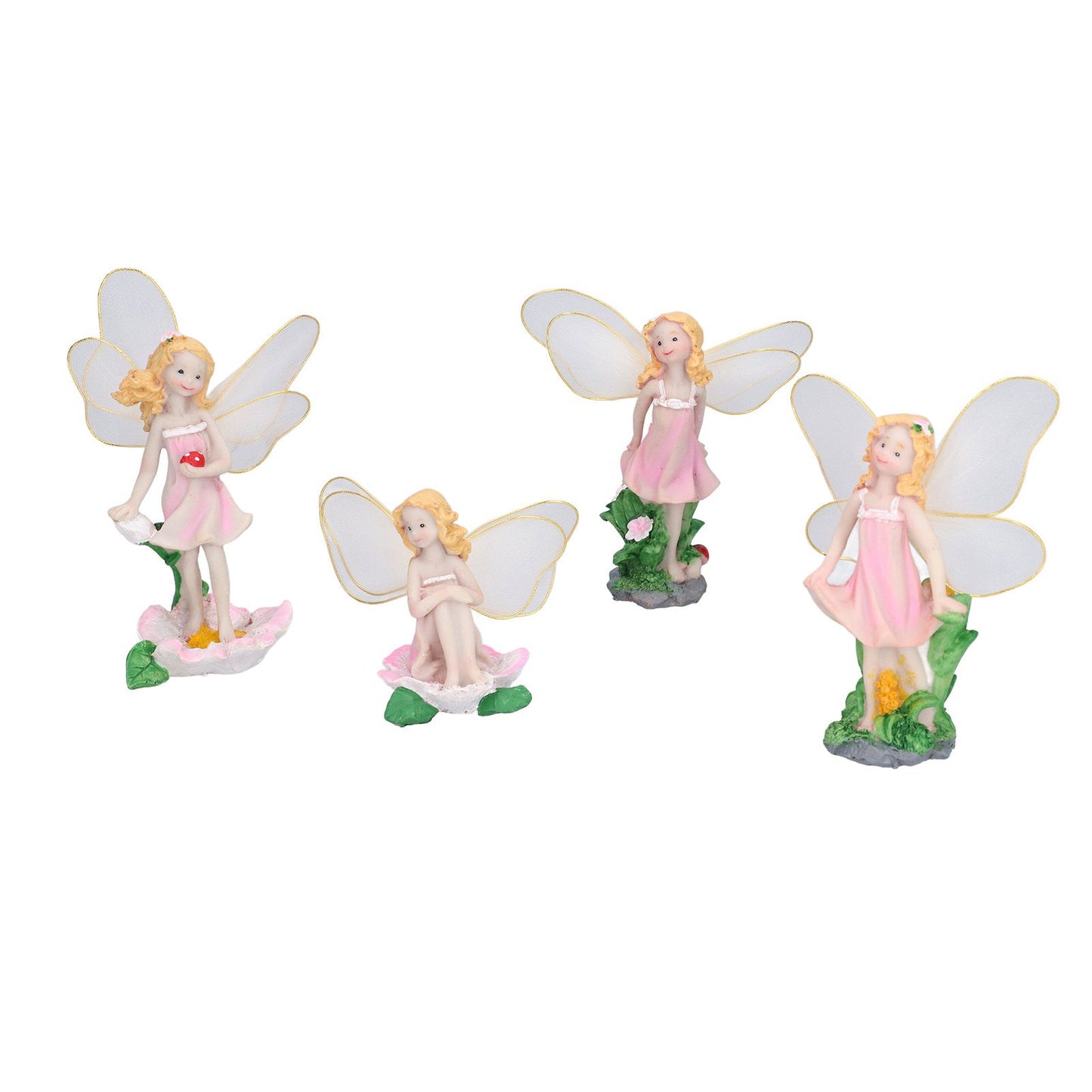 4Pcs Flower Fairies Figurines Statue Garden Home Ornament Resin Model Miniature Landscape Decor V1294-YM0523-3111210394411