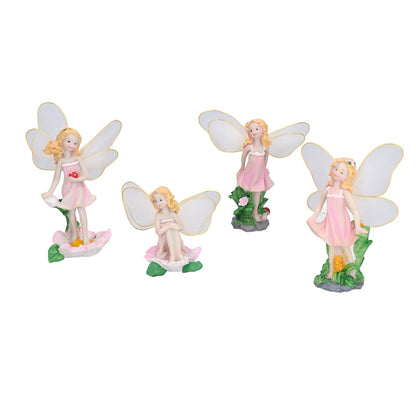 4Pcs Flower Fairies Figurines Statue Garden Home Ornament Resin Model Miniature Landscape Decor V1294-YM0523-3111210394411
