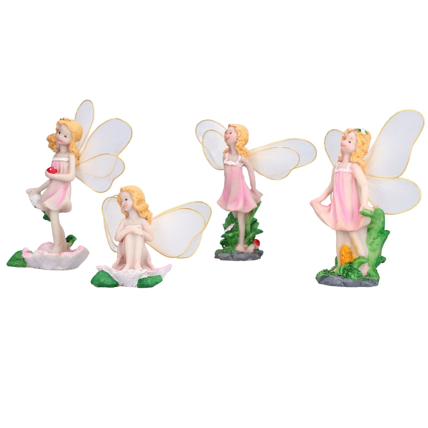 4Pcs Flower Fairies Figurines Statue Garden Home Ornament Resin Model Miniature Landscape Decor V1294-YM0523-3111210394411