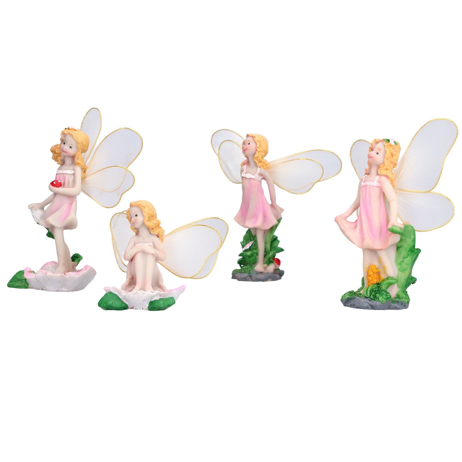 4Pcs Flower Fairies Figurines Statue Garden Home Ornament Resin Model Miniature Landscape Decor V1294-YM0523-3111210394411