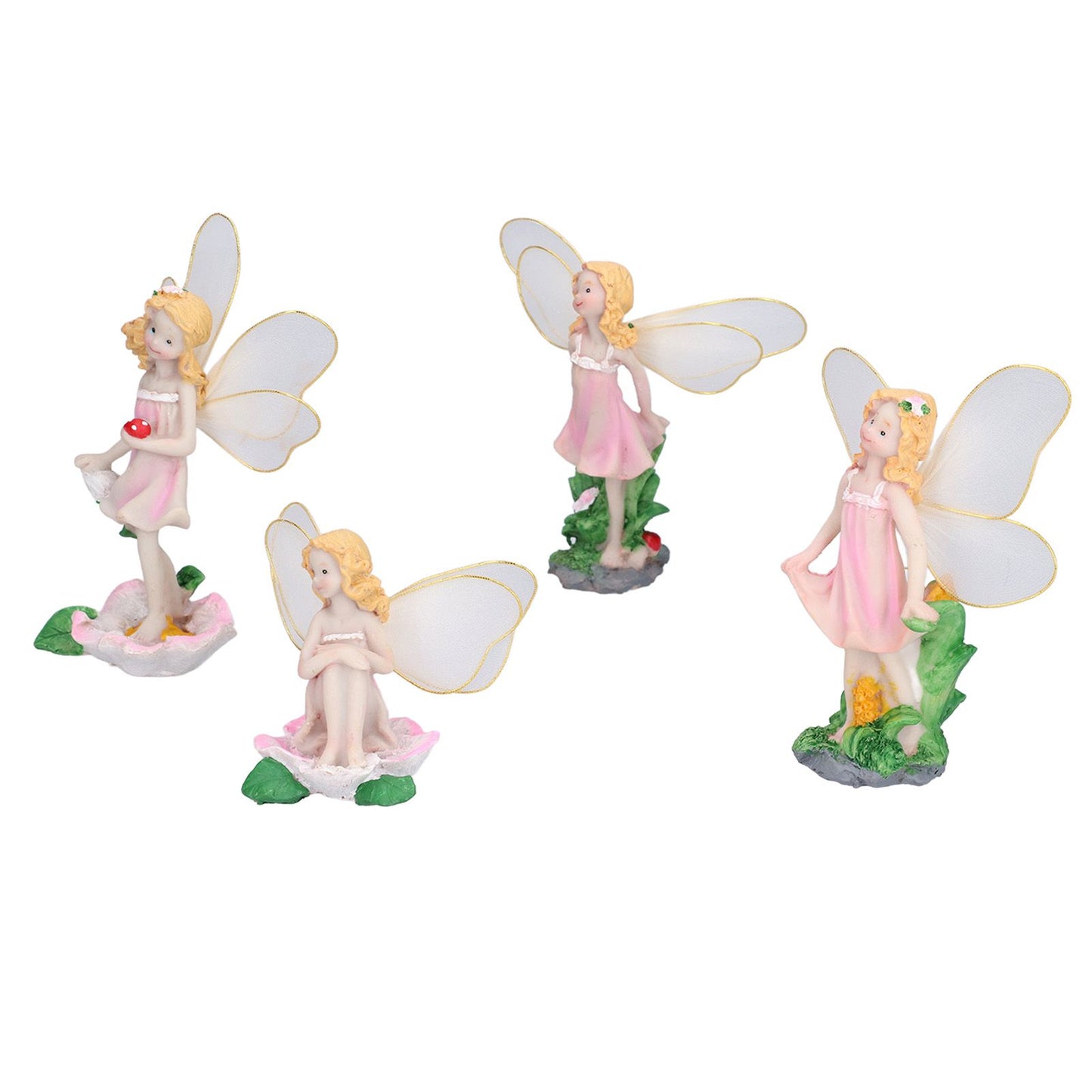 4Pcs Flower Fairies Figurines Statue Garden Home Ornament Resin Model Miniature Landscape Decor V1294-YM0523-3111210394411