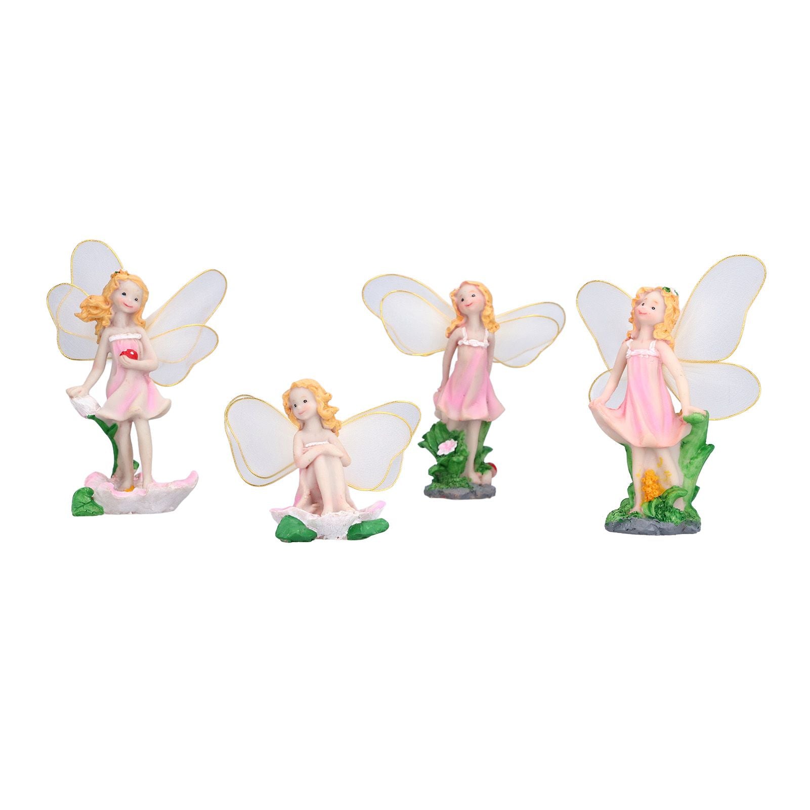 4Pcs Flower Fairies Figurines Statue Garden Home Ornament Resin Model Miniature Landscape Decor V1294-YM0523-3111210394411