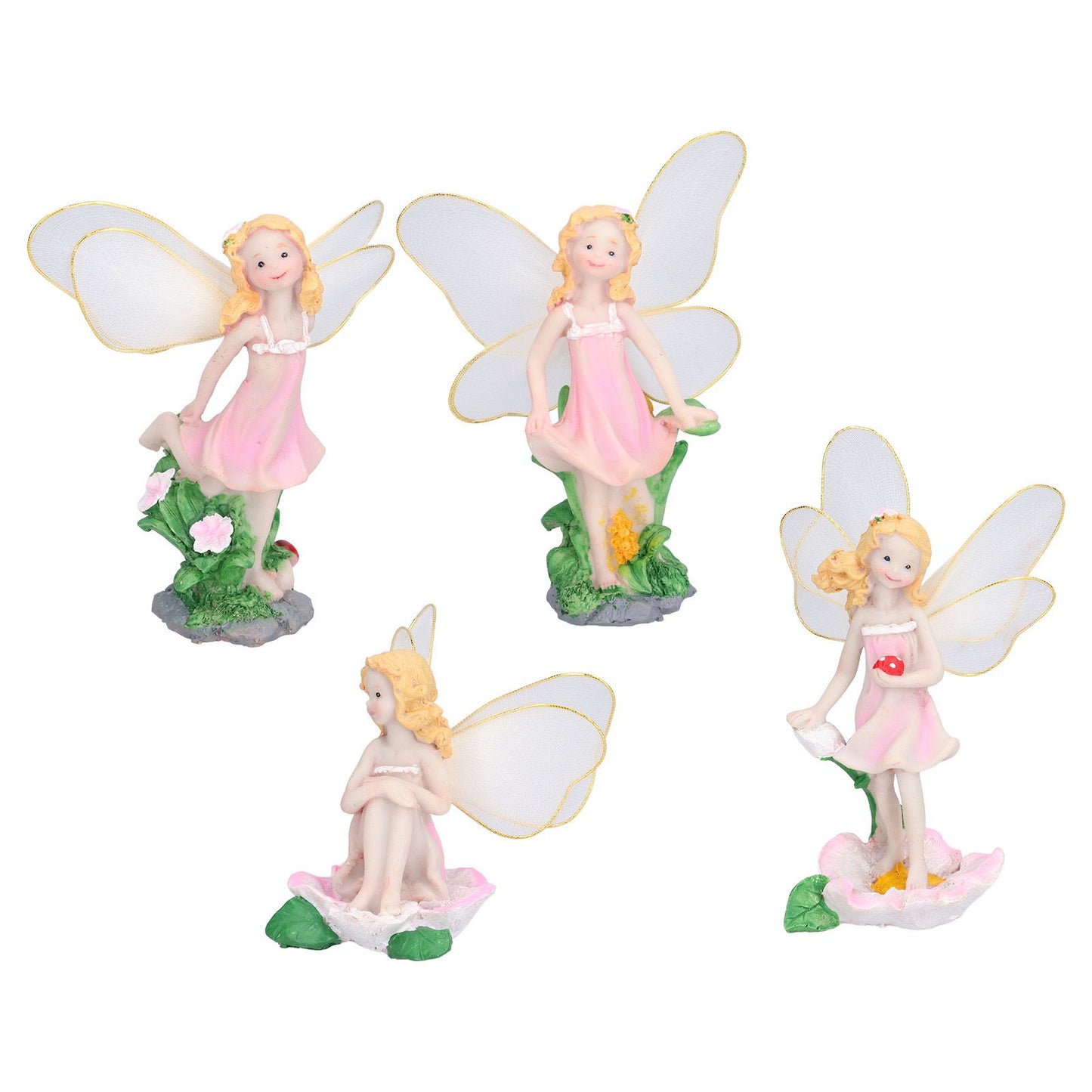 4Pcs Flower Fairies Figurines Statue Garden Home Ornament Resin Model Miniature Landscape Decor V1294-YM0523-3111210394411