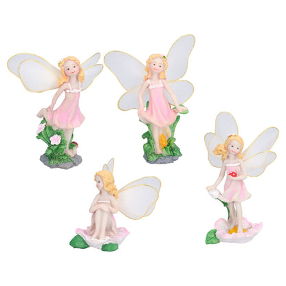 4Pcs Flower Fairies Figurines Statue Garden Home Ornament Resin Model Miniature Landscape Decor V1294-YM0523-3111210394411