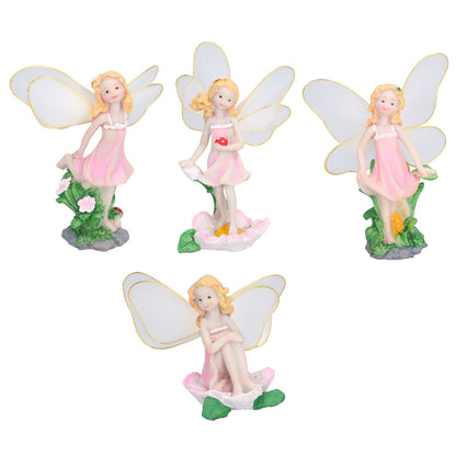 4Pcs Flower Fairies Figurines Statue Garden Home Ornament Resin Model Miniature Landscape Decor V1294-YM0523-3111210394411