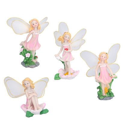 4Pcs Flower Fairies Figurines Statue Garden Home Ornament Resin Model Miniature Landscape Decor V1294-YM0523-3111210394411