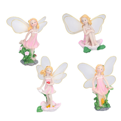 4Pcs Flower Fairies Figurines Statue Garden Home Ornament Resin Model Miniature Landscape Decor V1294-YM0523-3111210394411