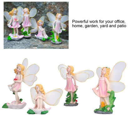 4Pcs Flower Fairies Figurines Statue Garden Home Ornament Resin Model Miniature Landscape Decor V1294-YM0523-3111210394411