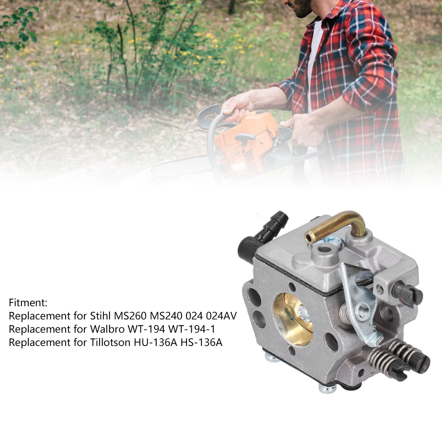 Carburetor Air Filter Spark Plug Relief Valve Set Replacement Fit for Stihl MS260 MS240 024 024AV V1294-YM0523-3111210394511
