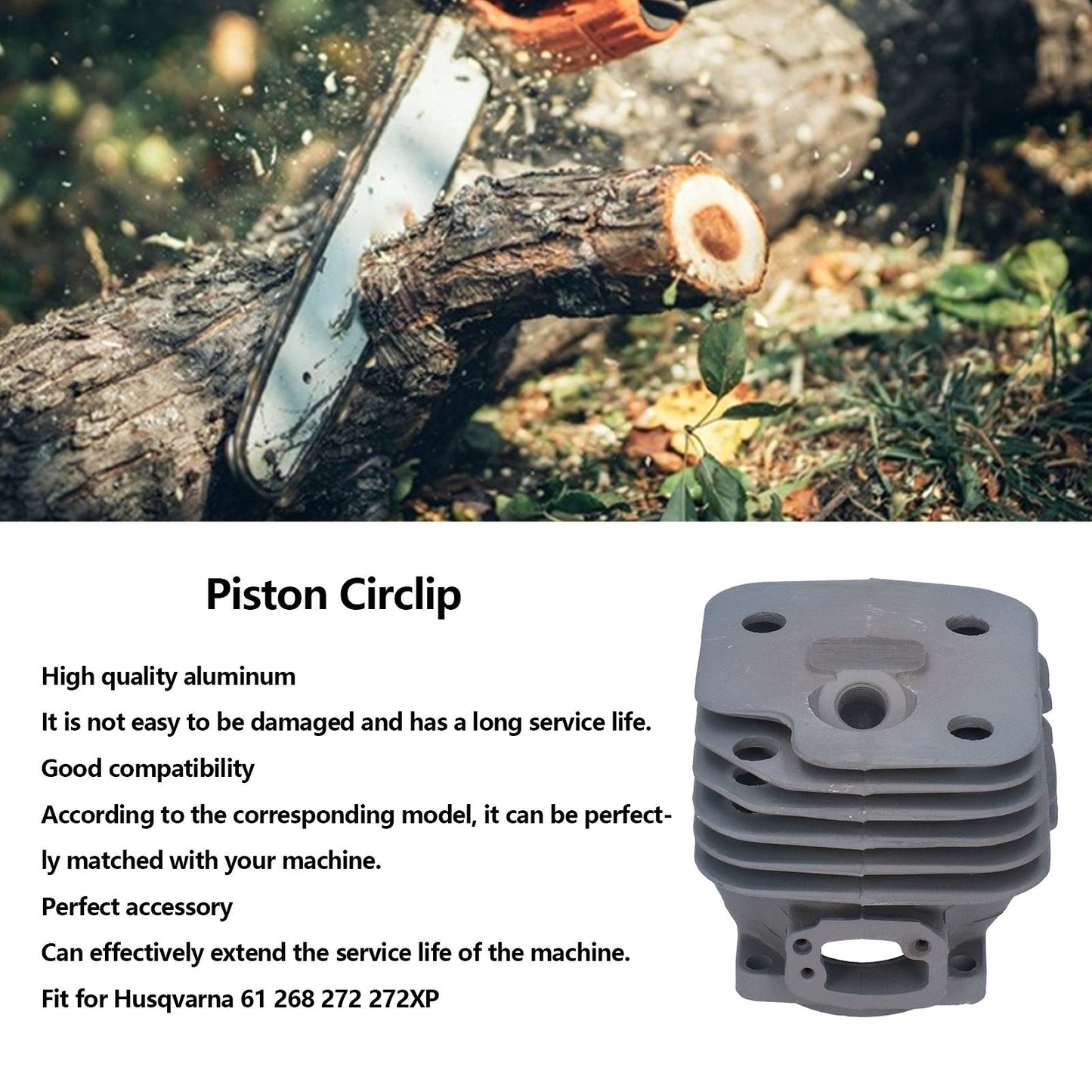 Wear Resistant Cylinder Piston Kit Chainsaw Accessory 52mm Fit for Husqvarna 61 268 272 272XP V1294-YM0523-3111210395411