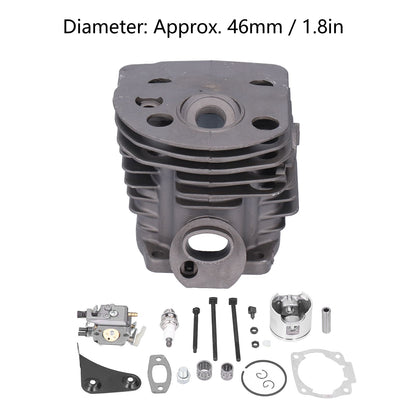 46mm Cylinder Piston Carburetor Spark Plug Gasket Set Replacement Fit for Husqvarna 55 51 Chainsaw V1294-YM0523-3111210396311