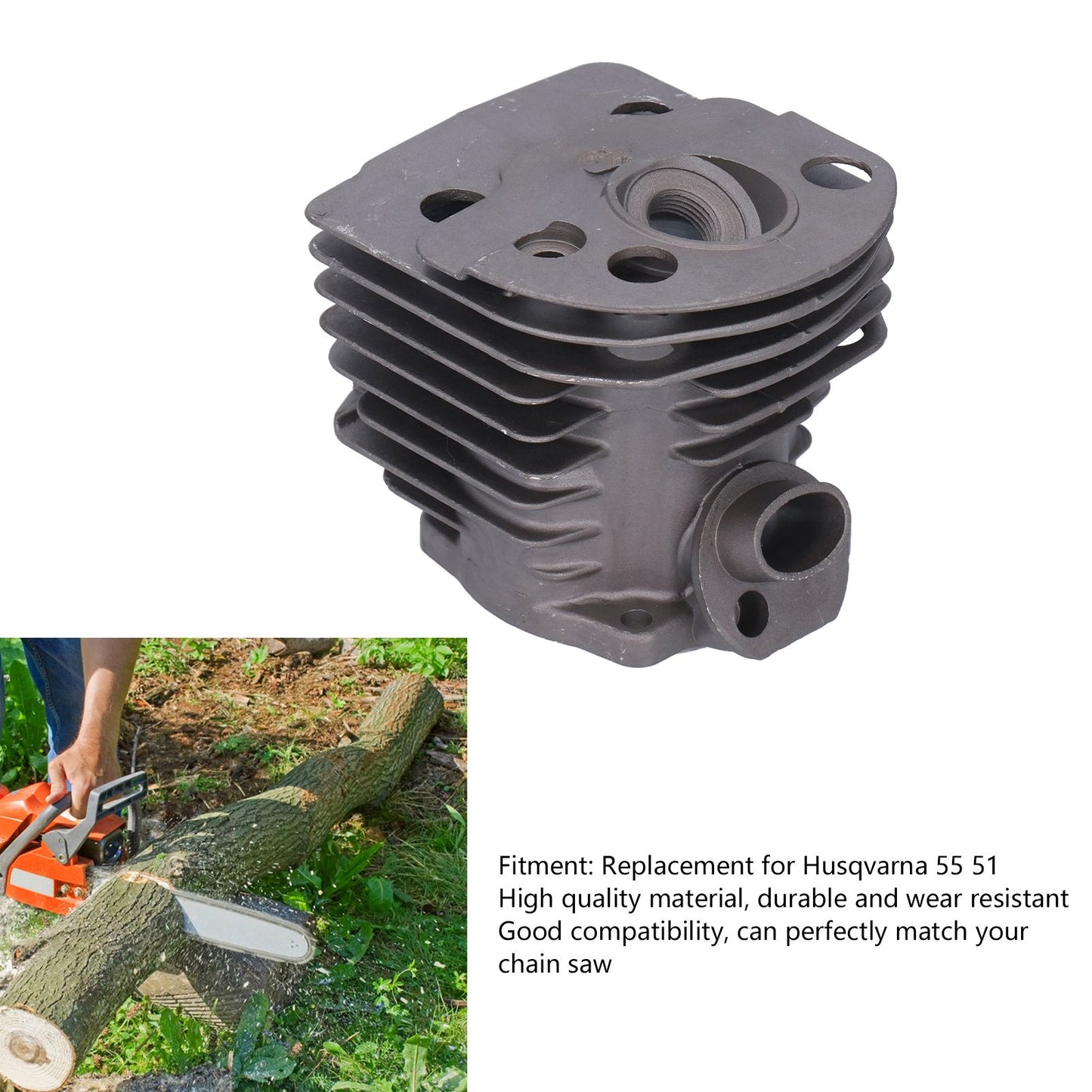 46mm Cylinder Piston Carburetor Spark Plug Gasket Set Replacement Fit for Husqvarna 55 51 Chainsaw V1294-YM0523-3111210396311