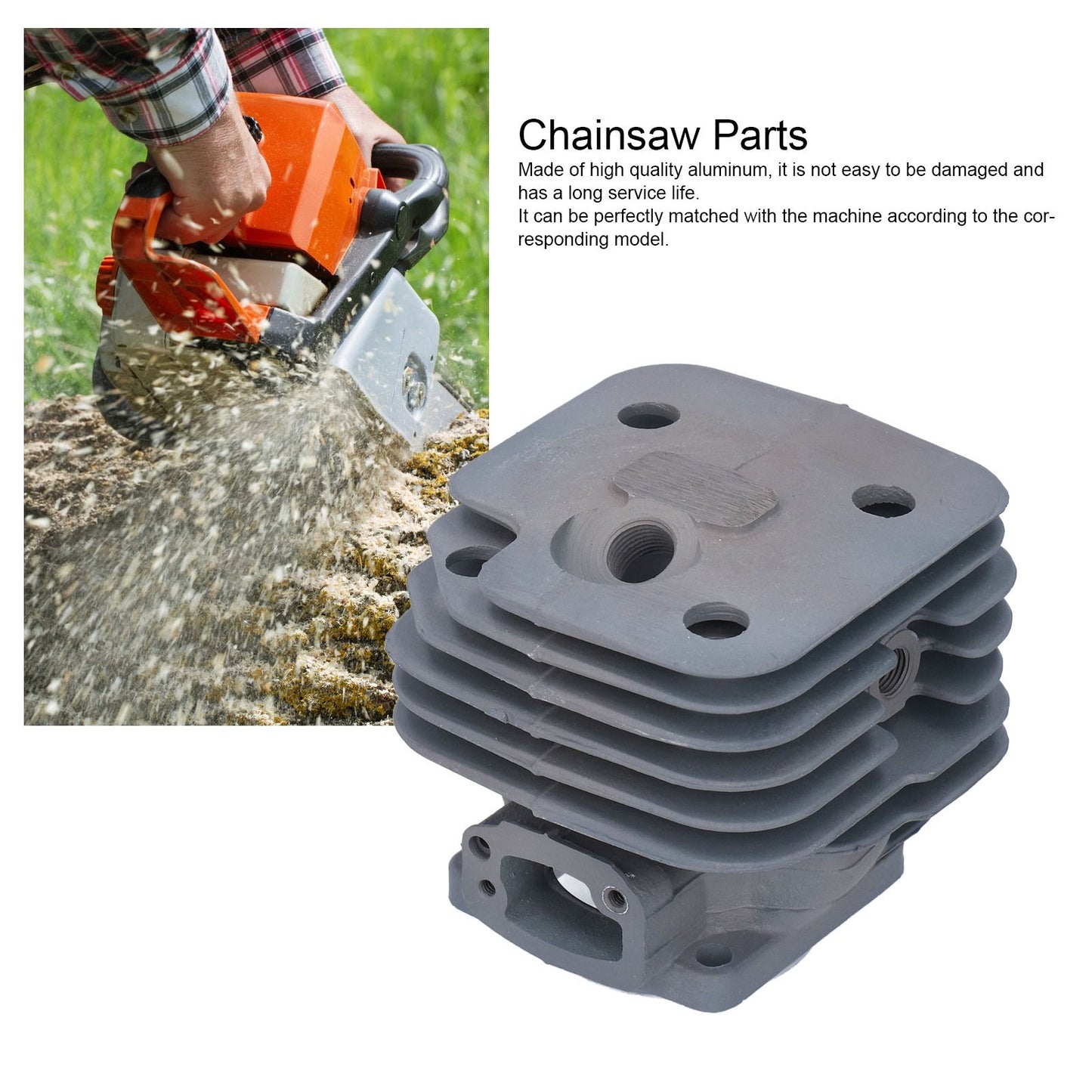 Chainsaw Cylinder Piston Kit Relief Valve Spark Plug 52mm Fit for Husqvarna 61 268 272 272XP V1294-YM0523-3111210396711