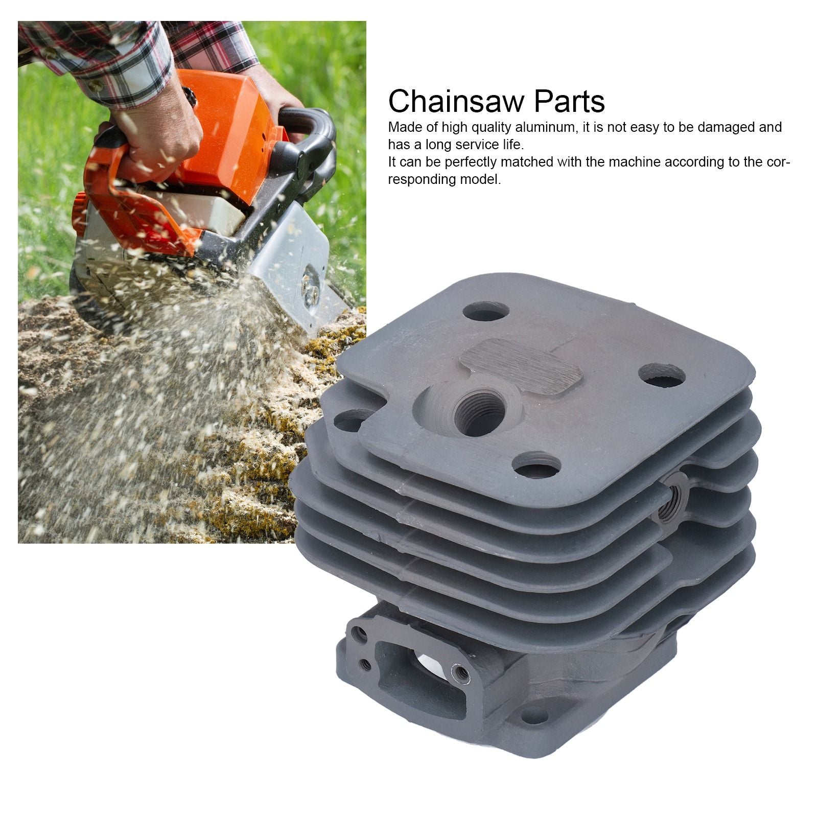 Chainsaw Cylinder Piston Kit Relief Valve Spark Plug 52mm Fit for Husqvarna 61 268 272 272XP V1294-YM0523-3111210396711