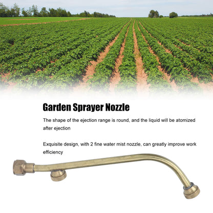 Garden Sprayer Nozzle Double Outlets Brass Agricultural Water Mist Atomizing Sprinkler G1/4 Inner Wire V1294-YM0523-3111210397211
