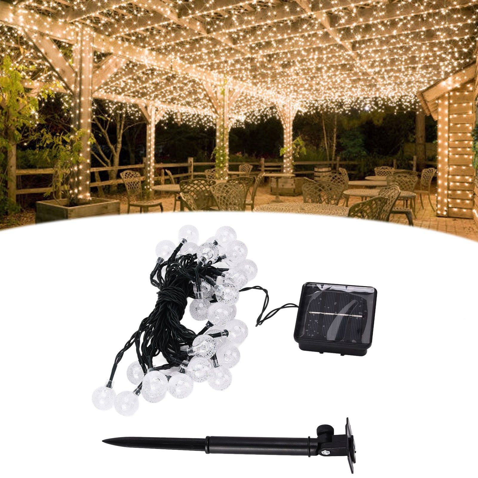 21ft 30LED Solar String Light Warm Waterproof Lamp String Light for Outdoor Yard Lawn Decor V1294-YM0523-3111210397711