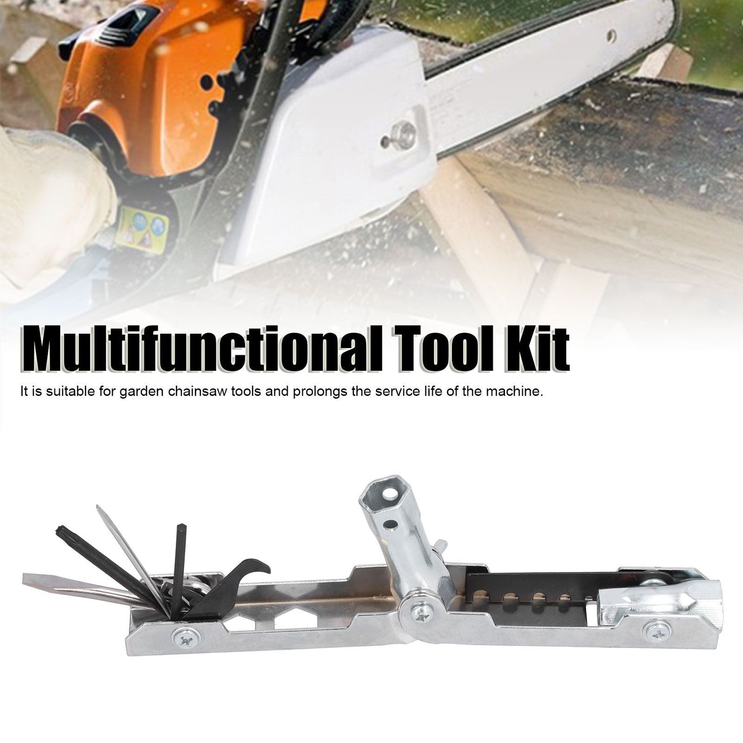 Multifunctional Tool Set Screwdriver Socket Wrench File Hex Disk Fit for Stihl Chainsaw V1294-YM0523-3111210398011
