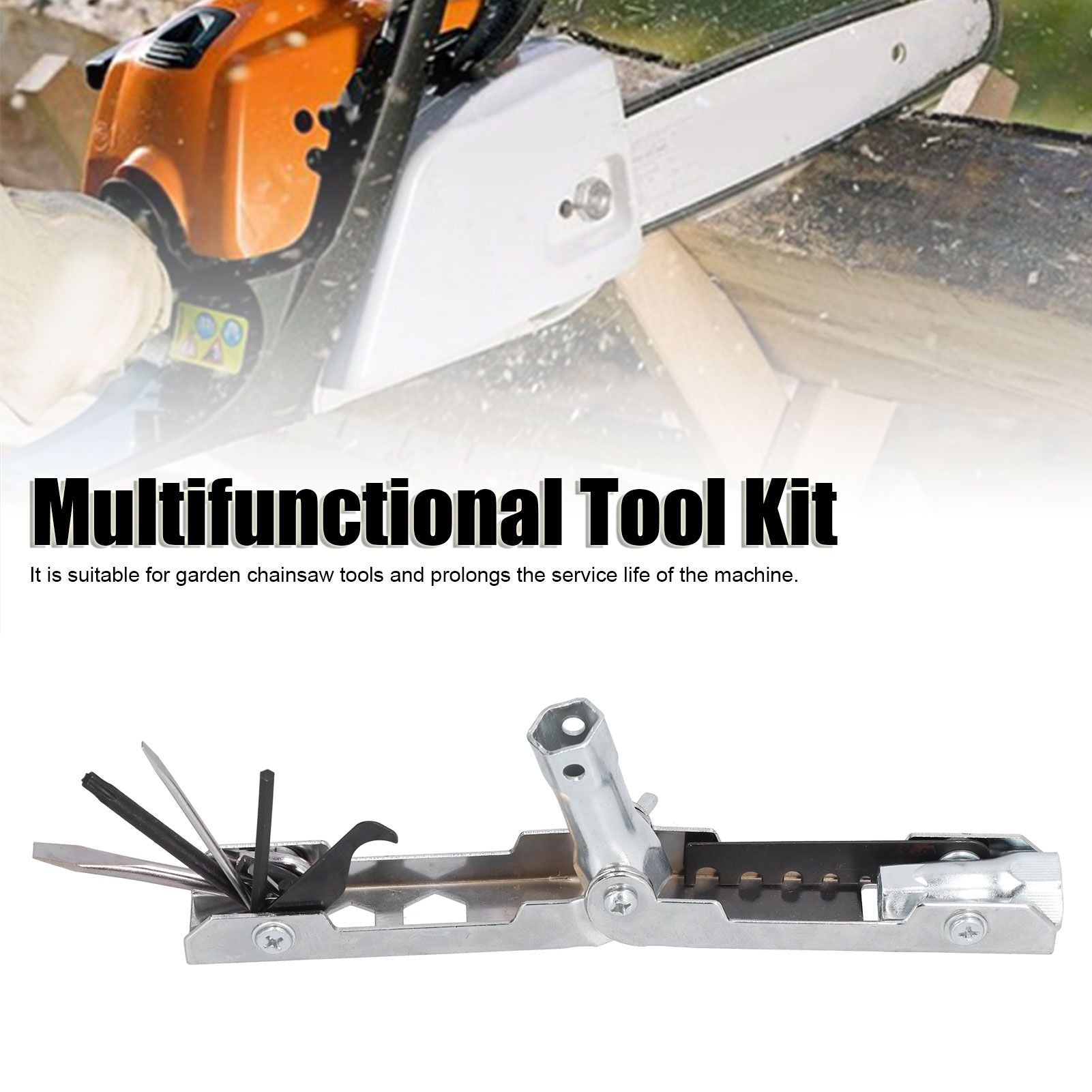 Multifunctional Tool Set Screwdriver Socket Wrench File Hex Disk Fit for Stihl Chainsaw V1294-YM0523-3111210398011