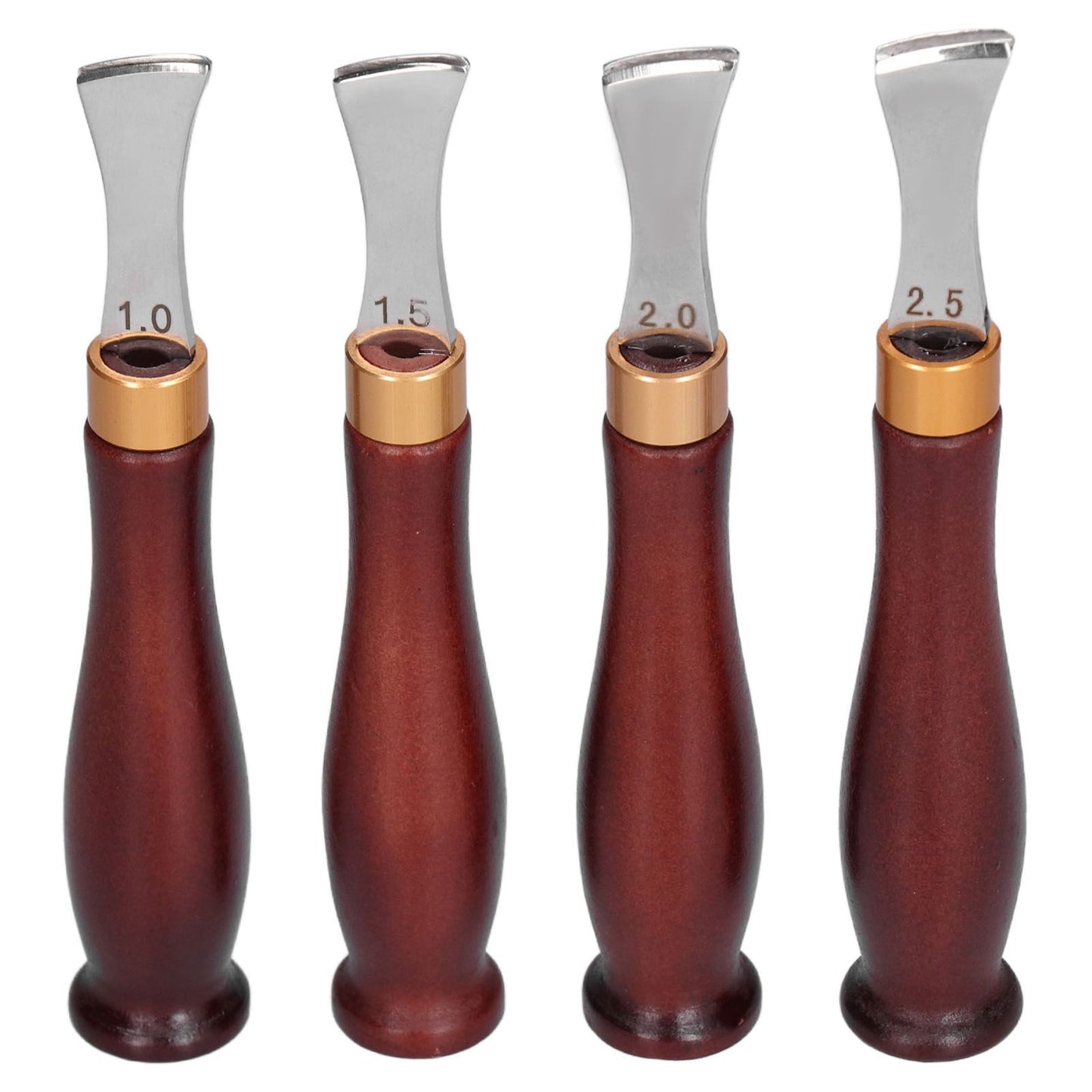 4pcs Leather Edgers Sharp Professional Trimming Working Kit with Wooden Handle for DIY Craft Leather Cutting V1294-YM0523-3111210398111