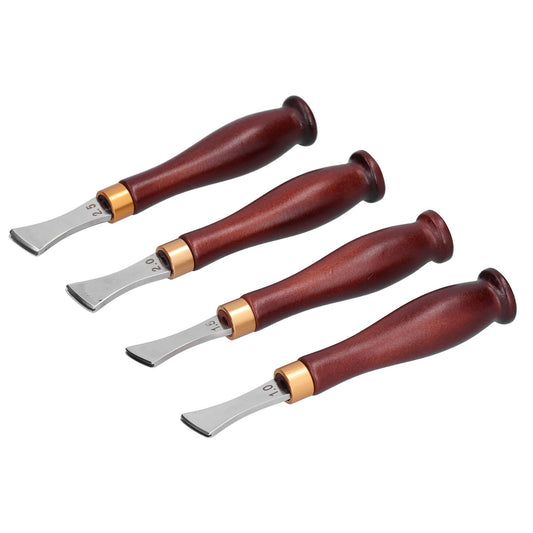 4pcs Leather Edgers Sharp Professional Trimming Working Kit with Wooden Handle for DIY Craft Leather Cutting V1294-YM0523-3111210398111