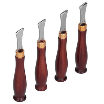 4pcs Leather Edgers Sharp Professional Trimming Working Kit with Wooden Handle for DIY Craft Leather Cutting V1294-YM0523-3111210398111