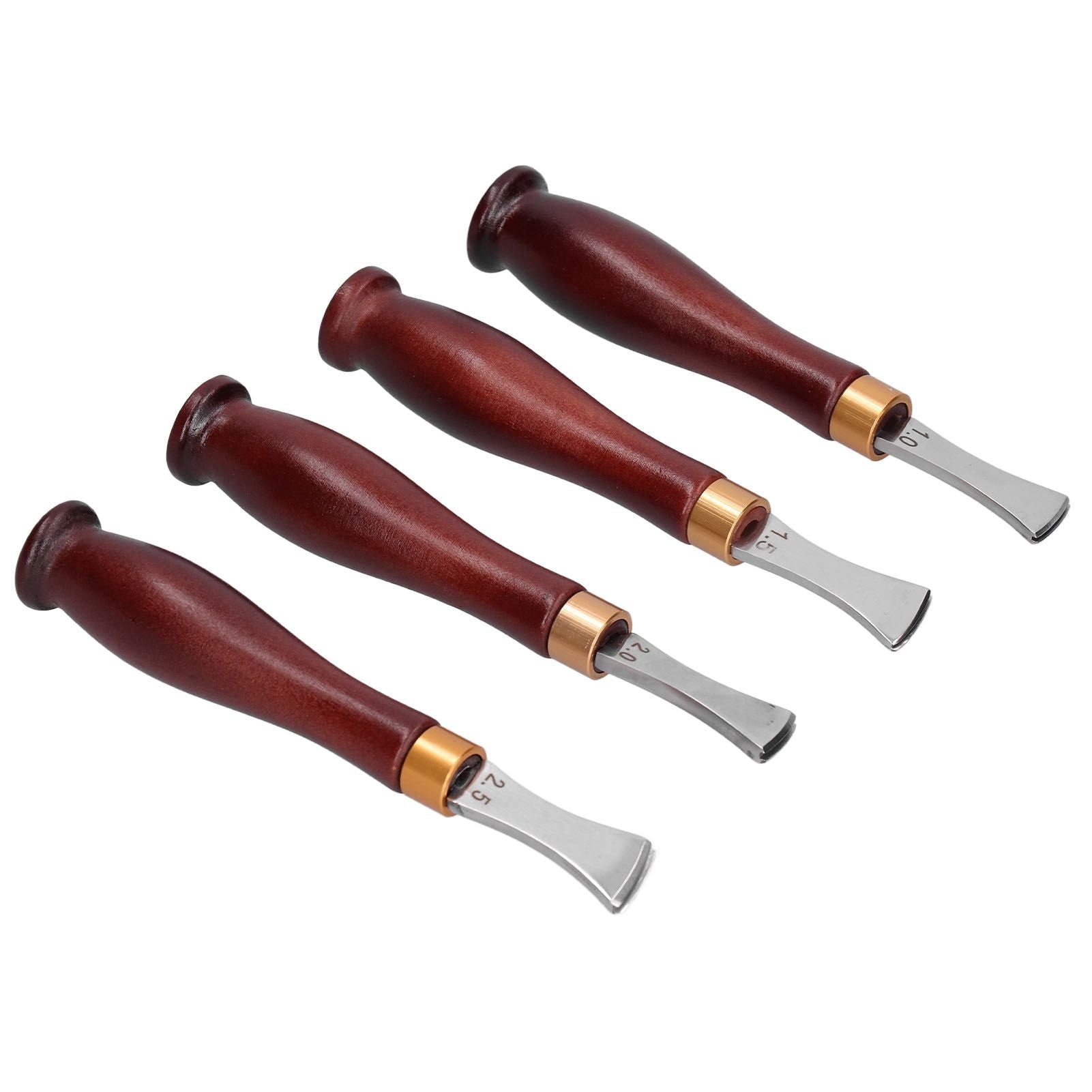 4pcs Leather Edgers Sharp Professional Trimming Working Kit with Wooden Handle for DIY Craft Leather Cutting V1294-YM0523-3111210398111