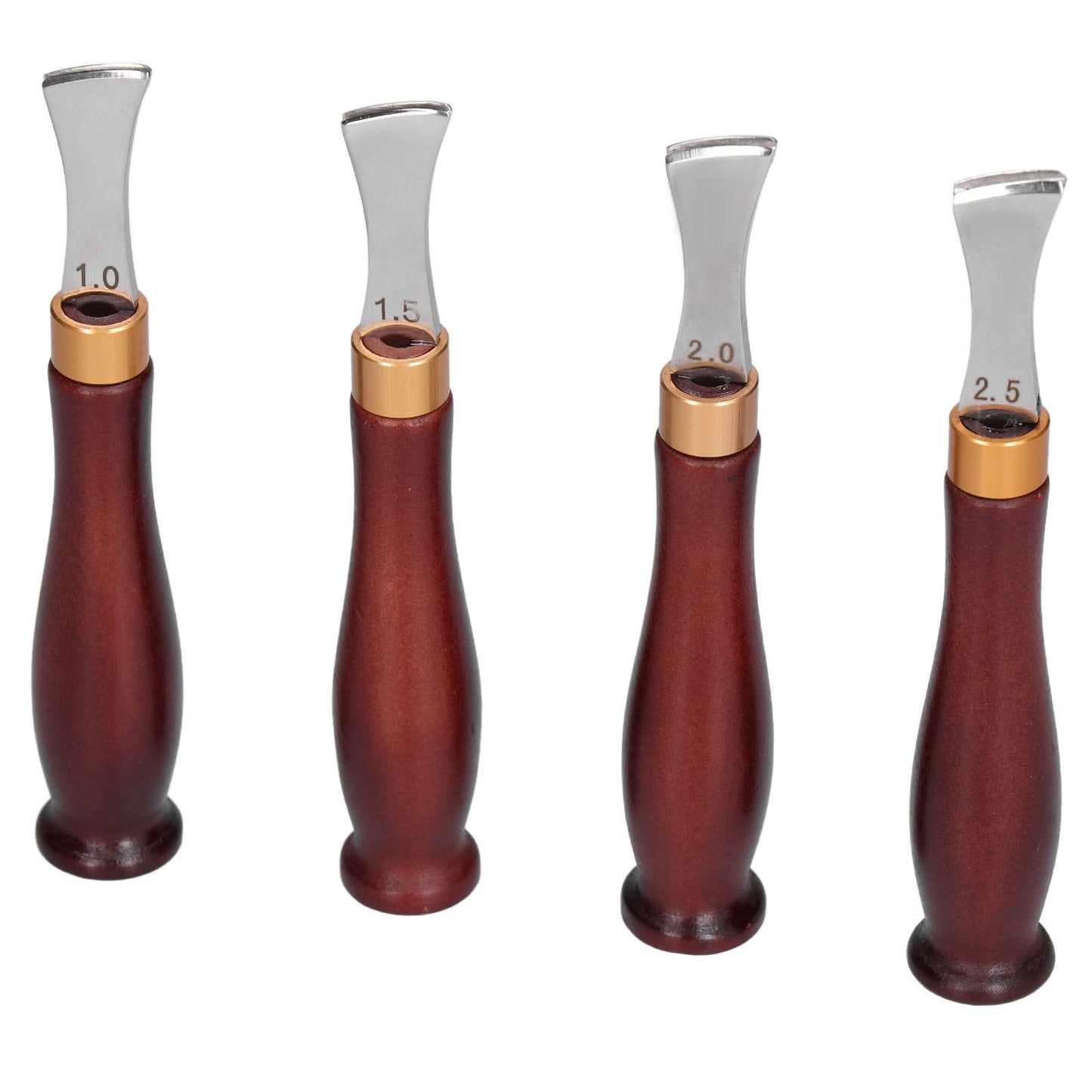 4pcs Leather Edgers Sharp Professional Trimming Working Kit with Wooden Handle for DIY Craft Leather Cutting V1294-YM0523-3111210398111