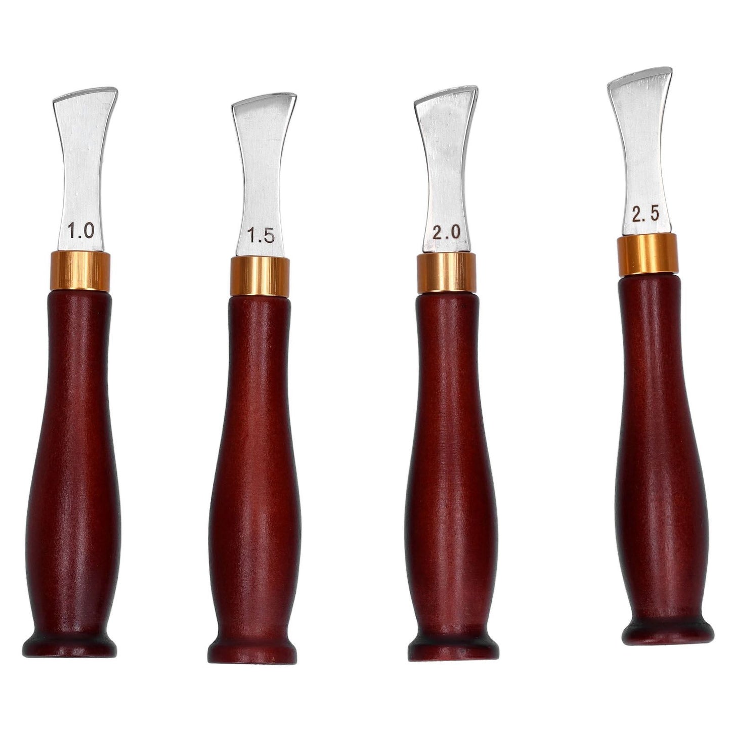4pcs Leather Edgers Sharp Professional Trimming Working Kit with Wooden Handle for DIY Craft Leather Cutting V1294-YM0523-3111210398111