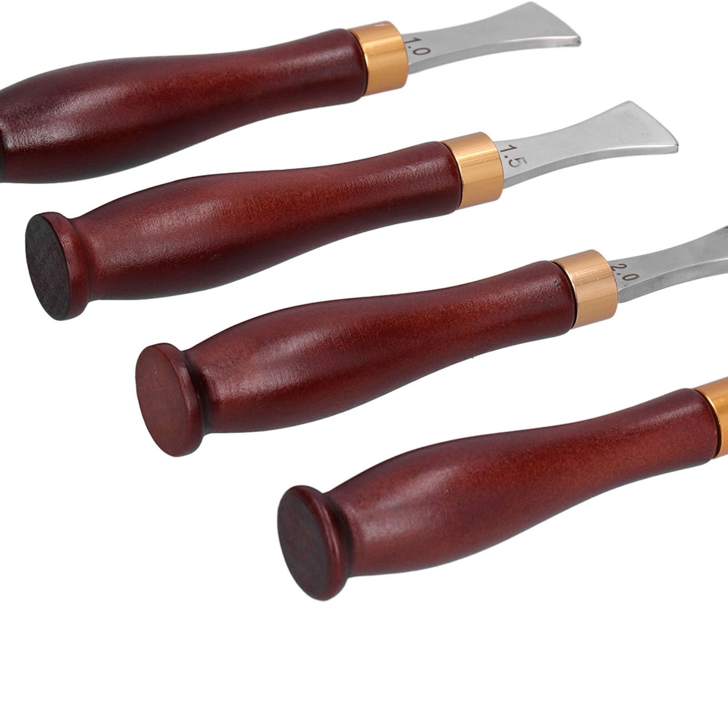 4pcs Leather Edgers Sharp Professional Trimming Working Kit with Wooden Handle for DIY Craft Leather Cutting V1294-YM0523-3111210398111