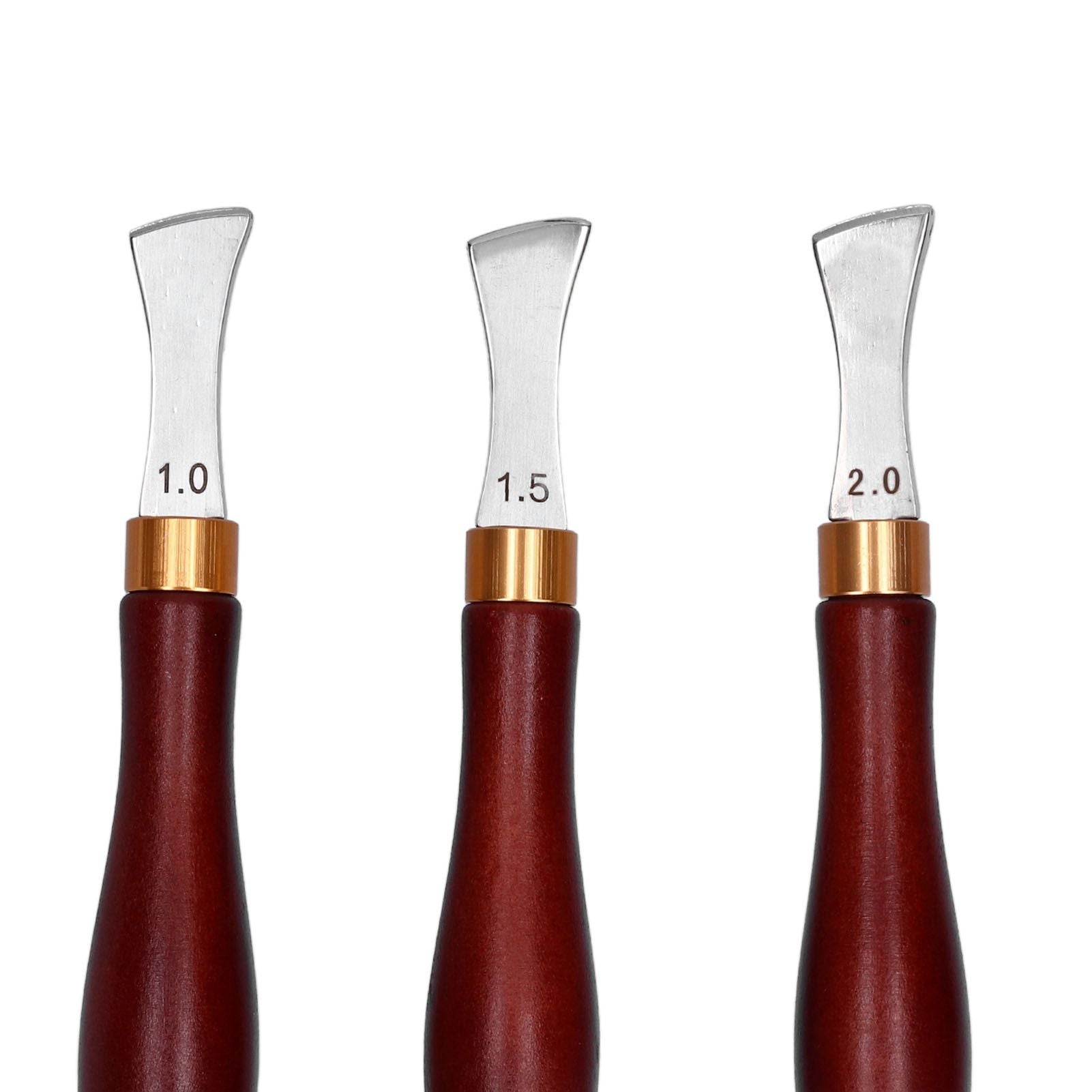 4pcs Leather Edgers Sharp Professional Trimming Working Kit with Wooden Handle for DIY Craft Leather Cutting V1294-YM0523-3111210398111