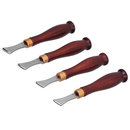 4pcs Leather Edgers Sharp Professional Trimming Working Kit with Wooden Handle for DIY Craft Leather Cutting V1294-YM0523-3111210398111