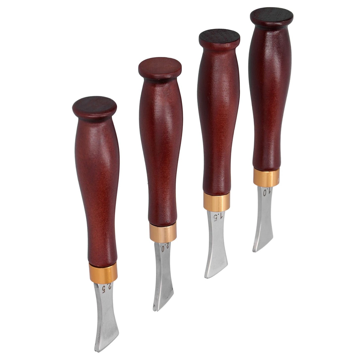 4pcs Leather Edgers Sharp Professional Trimming Working Kit with Wooden Handle for DIY Craft Leather Cutting V1294-YM0523-3111210398111