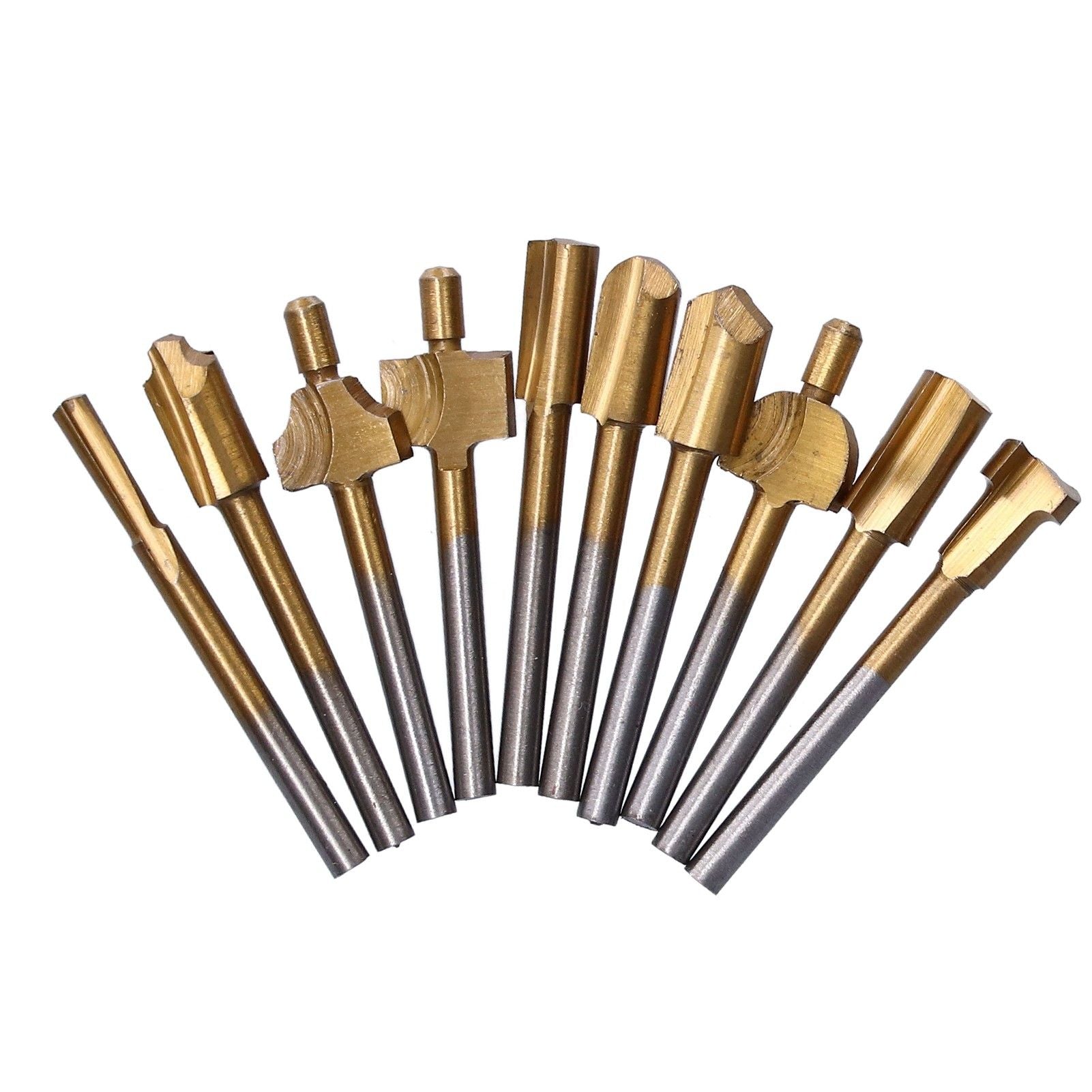 10pcs Carpentry Router Bits Carbide Rotary Burr Set for DIY Woodworking Carving Engraving Drilling V1294-YM0523-3111210398211
