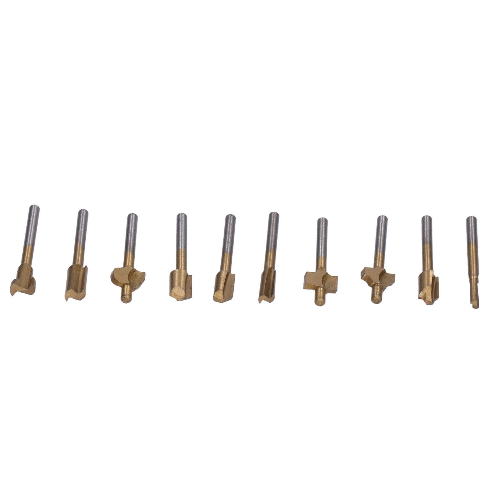 10pcs Carpentry Router Bits Carbide Rotary Burr Set for DIY Woodworking Carving Engraving Drilling V1294-YM0523-3111210398211