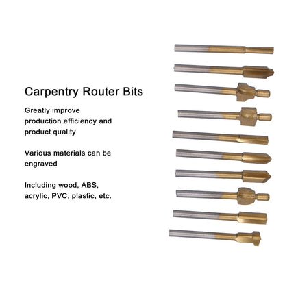 10pcs Carpentry Router Bits Carbide Rotary Burr Set for DIY Woodworking Carving Engraving Drilling V1294-YM0523-3111210398211