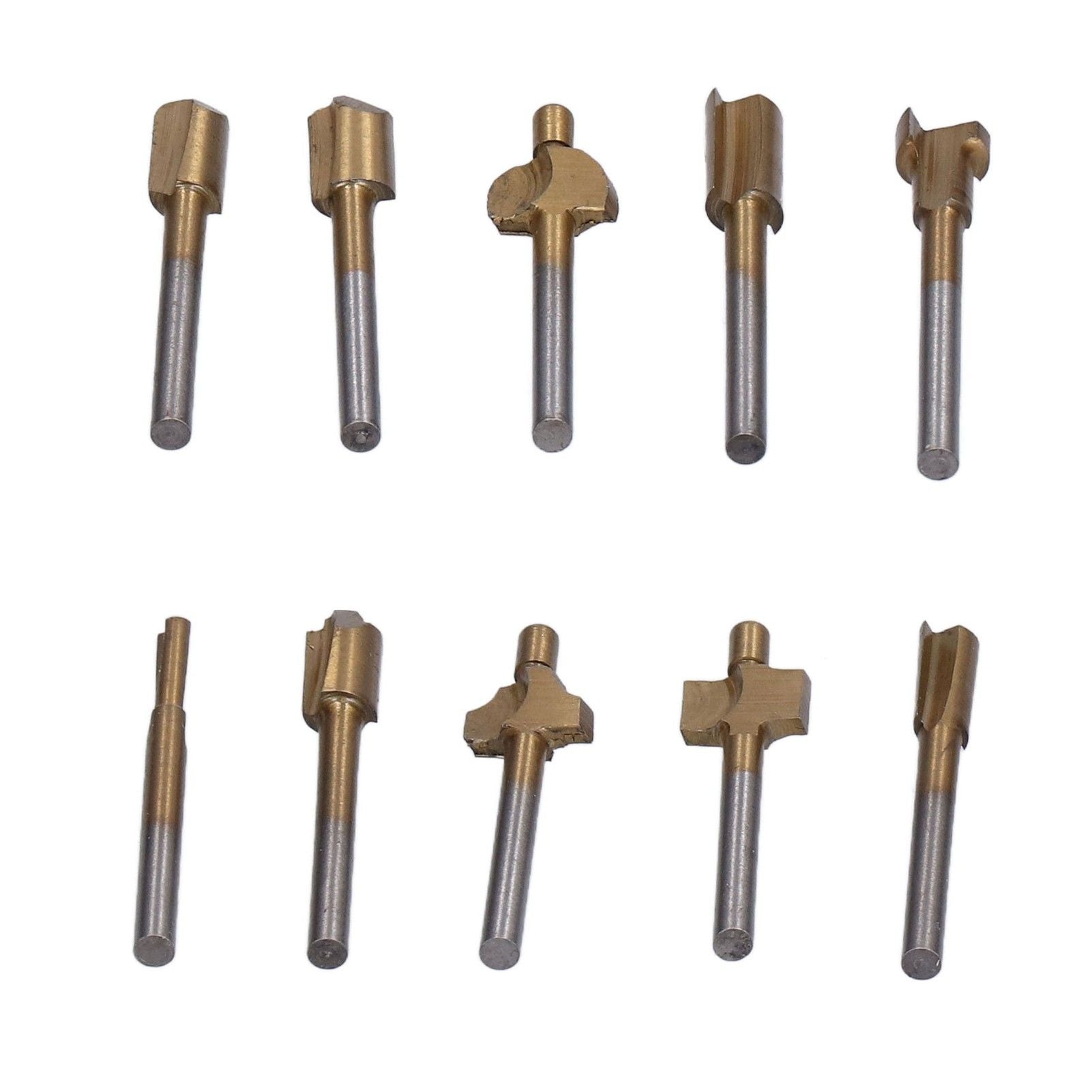 10pcs Carpentry Router Bits Carbide Rotary Burr Set for DIY Woodworking Carving Engraving Drilling V1294-YM0523-3111210398211