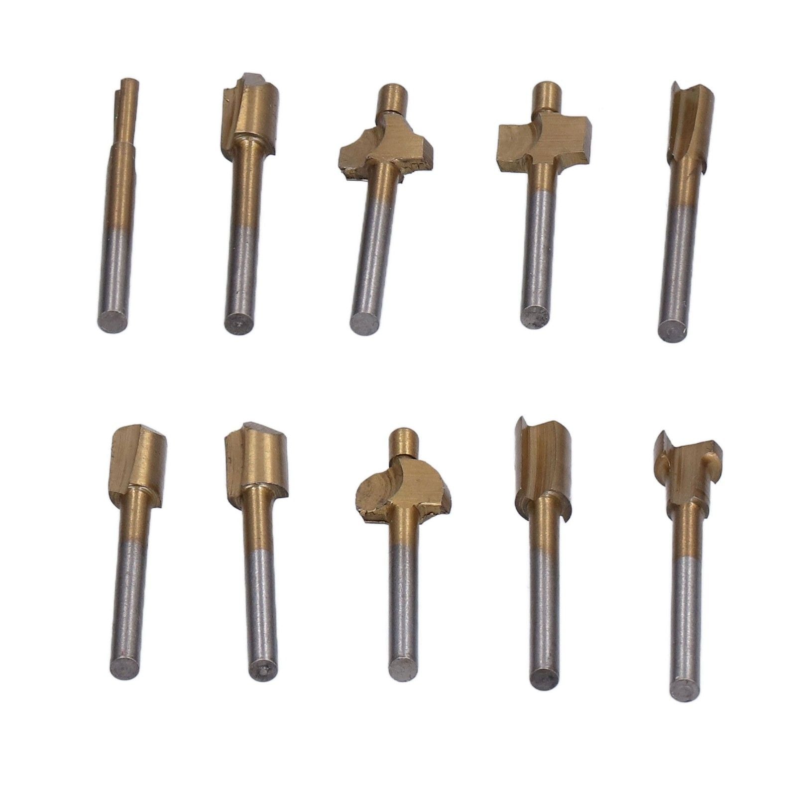 10pcs Carpentry Router Bits Carbide Rotary Burr Set for DIY Woodworking Carving Engraving Drilling V1294-YM0523-3111210398211