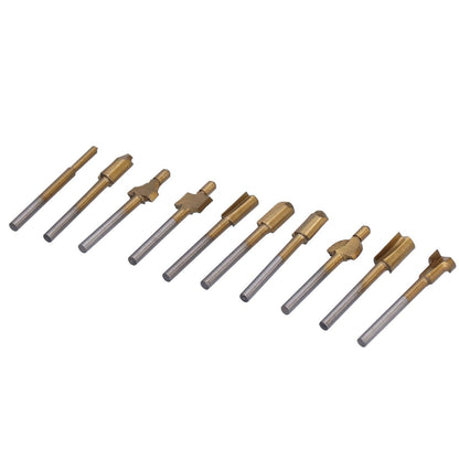 10pcs Carpentry Router Bits Carbide Rotary Burr Set for DIY Woodworking Carving Engraving Drilling V1294-YM0523-3111210398211