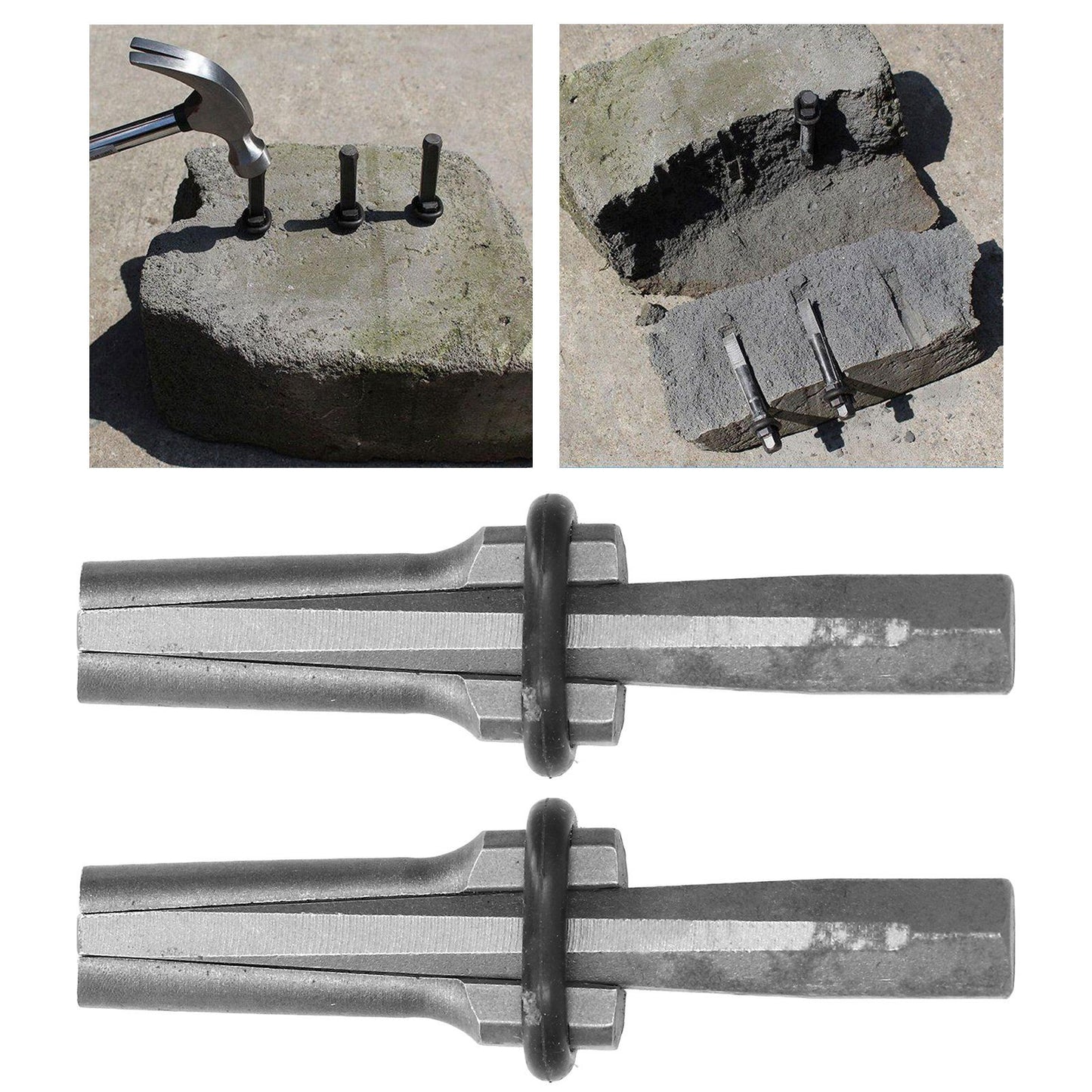 2PCS Heavy Duty Plug Wedges 14mm Stone Splitter High Speed Steel Rock Stone Splitter Splitting Tool V1294-YM0523-3111210398311